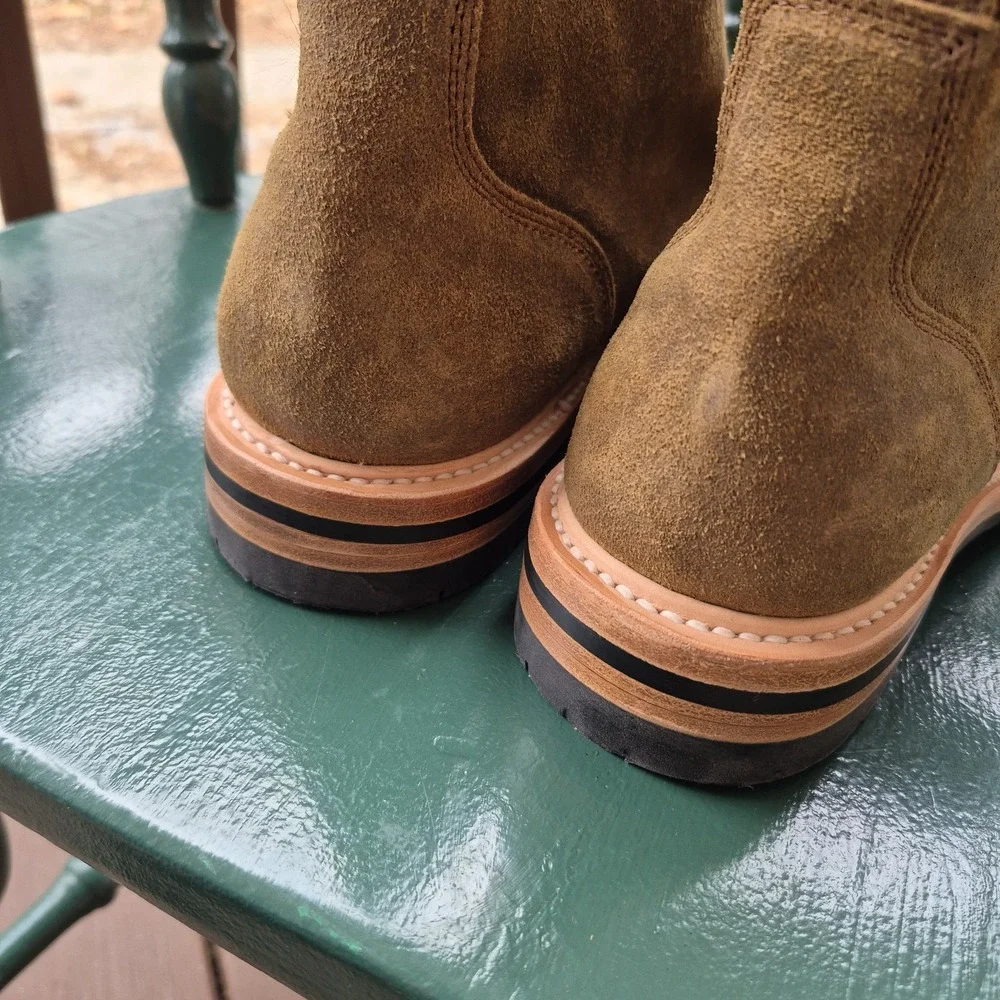 Taylor Stitch Trench Boot Mens 12.5 Golden Brown Waxed Suede Boots Preppy Luxury